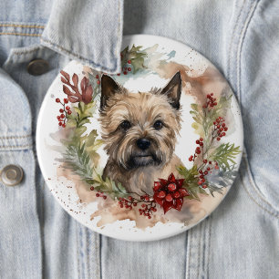 Cairn Terrier Weihnachtsmann Festliche Jungfrau Button