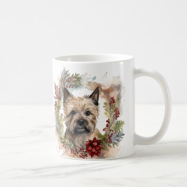 Cairn Terrier Weihnachtsmann Festliche Jungfrau Kaffeetasse (Rechts)