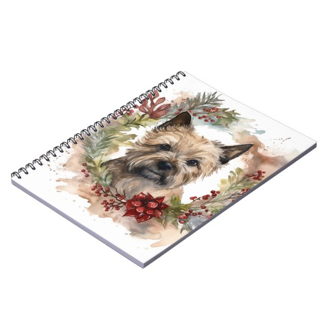 Cairn Terrier Weihnachtsmann Festliche Jungfrau Notizblock (Linke Seite)