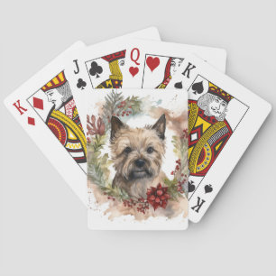 Cairn Terrier Weihnachtsmann Festliche Jungfrau Spielkarten