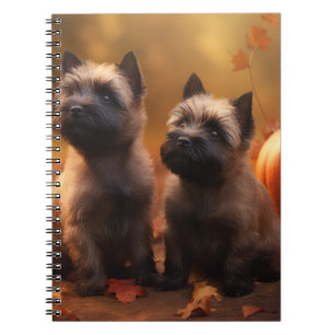 Cairn Terrier Welpe Herbst Kürbis Notizblock