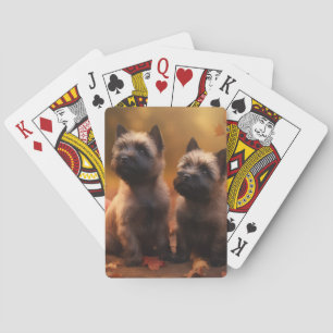 Cairn Terrier Welpe Herbst Kürbis Spielkarten