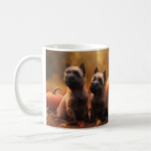 Cairn Terrier Welpe Herbstfreude Kürbis  Kaffeetasse