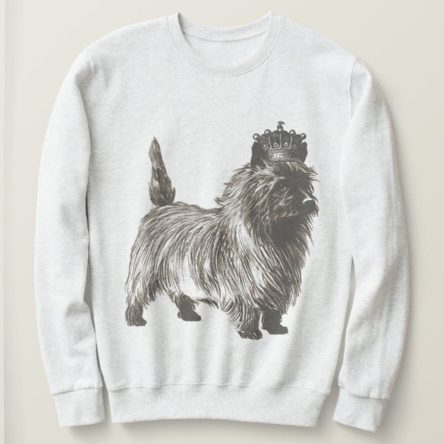 Cairn Terrier Welpenhund Vintage Illustration Sweatshirt (Design vorne)