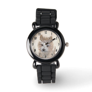 Cairn Terrier Welpenmalerei - Originale Hundekunst Armbanduhr