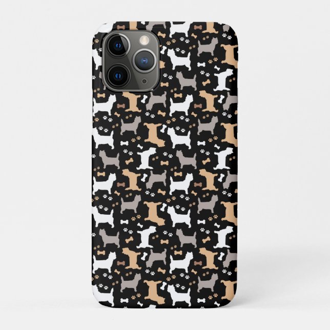 Cairn Terriers Carin Hund Breed Pattern in Schwarz Case-Mate iPhone Hülle (Rückseite)