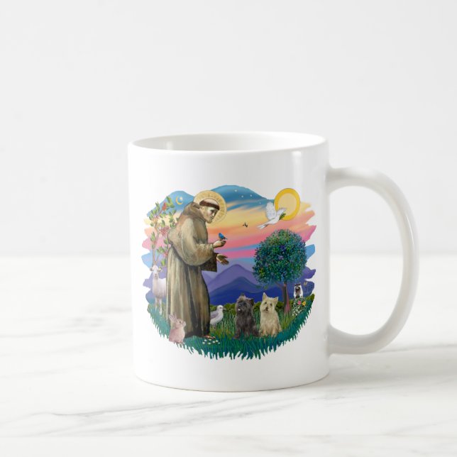 Cairn Terriers (zwei) Kaffeetasse (Rechts)