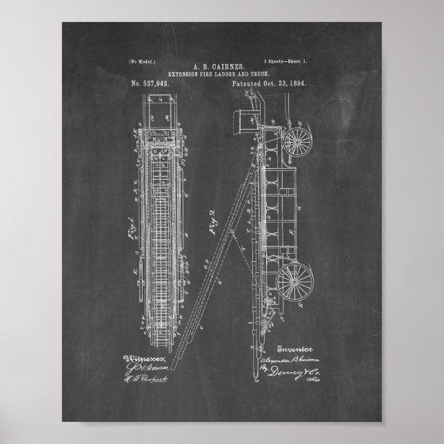 Cairnes Extension Fire-Leiter und LKW-Patent - C Poster (Vorne)