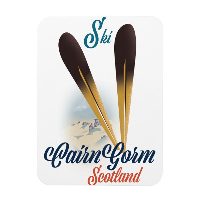 CairnGorm Schottland Skiposter Magnet (Vertikal)