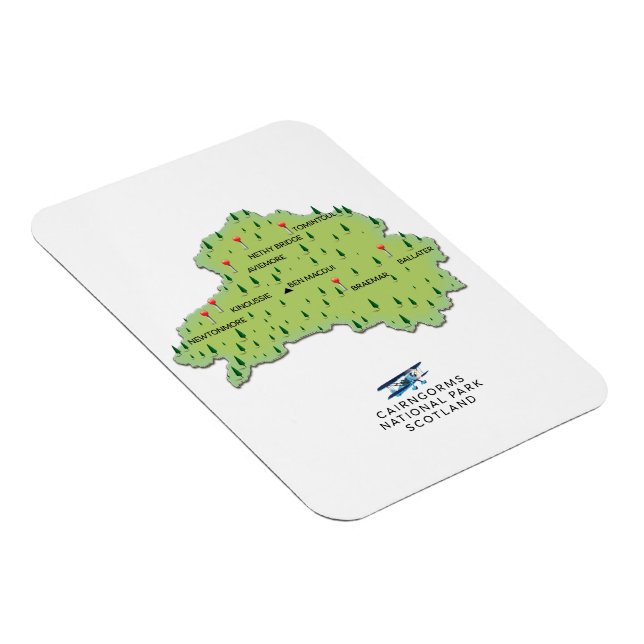 Cairngorms National Park Karte Magnet (Rechte Seite)