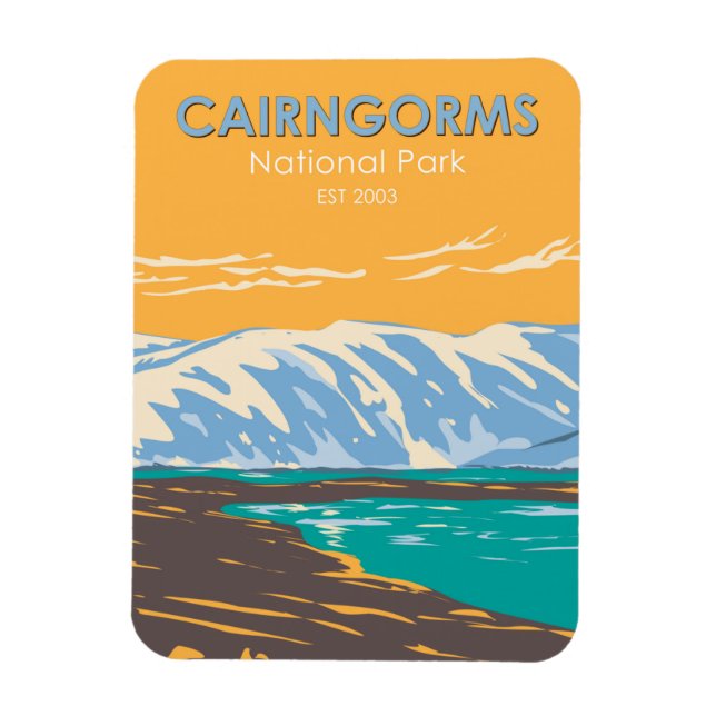 Cairngorms National Park Scotland Loch Etchachan Magnet (Vertikal)