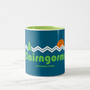 Cairngorms National Park Scotland Retro Zweifarbige Tasse