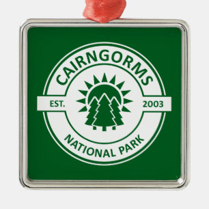 Cairngorms National Park Scotland Sun Trees Ornament Aus Metall
