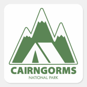 Cairngorms Nationalpark Camping Quadratischer Aufkleber