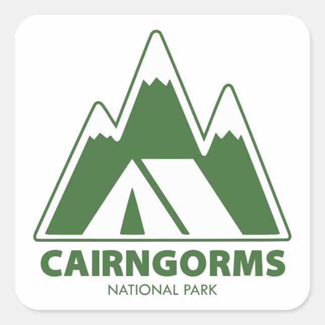 Cairngorms Nationalpark Camping Quadratischer Aufkleber (Vorderseite)