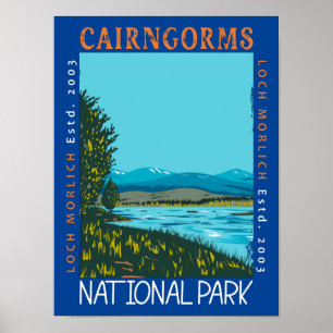 Cairngorms Nationalpark Schottland abgenutzt Poster