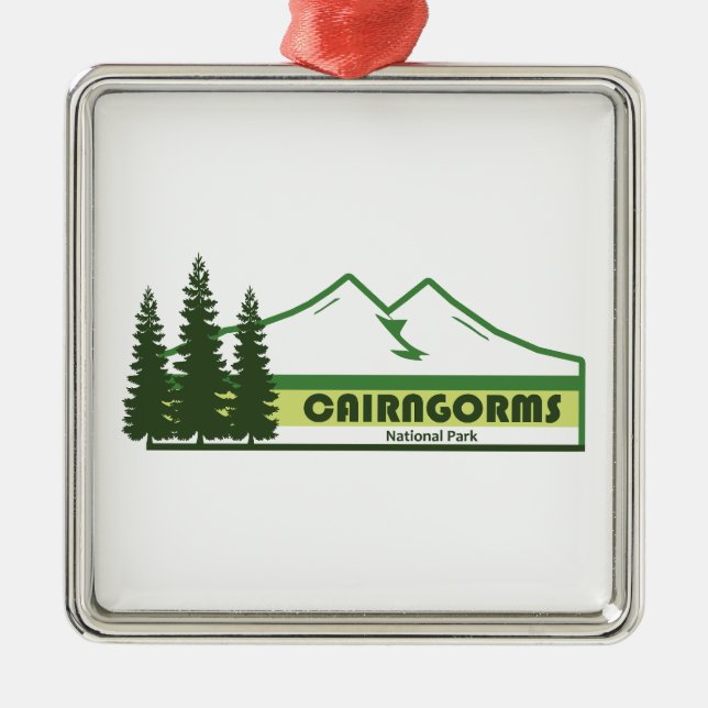 Cairngorms Nationalpark Schottland Grüne Streifen Ornament Aus Metall (Vorne)