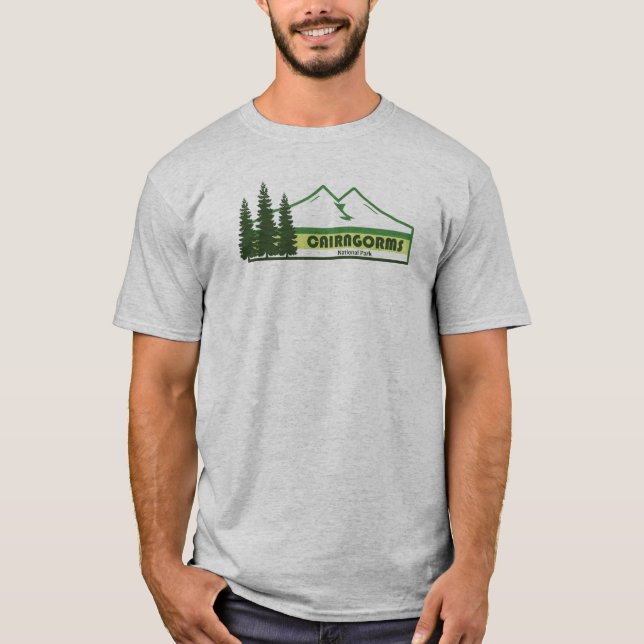 Cairngorms Nationalpark Schottland Grüne Streifen T-Shirt (Vorderseite)