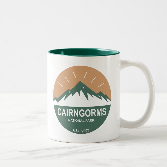 Cairngorms Nationalpark Schottland Zweifarbige Tasse (Rechts)