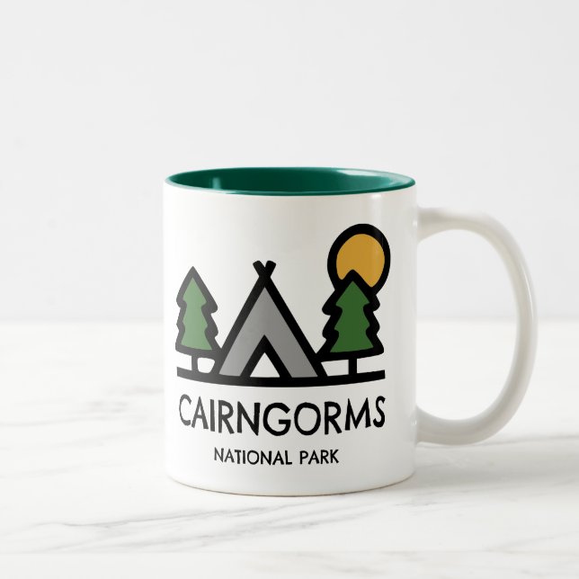 Cairngorms Nationalpark Schottland Zweifarbige Tasse (Rechts)