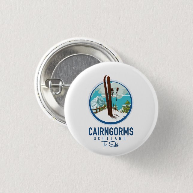 Cairngorms Schottland Logo Button (Vorne & Hinten)