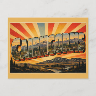 Cairngorms Schottland Vintage Reise Kunst Postkarte