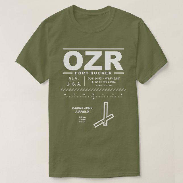 Cairns Army Airfield Fort Rucker OZR T - Shirt (Design vorne)