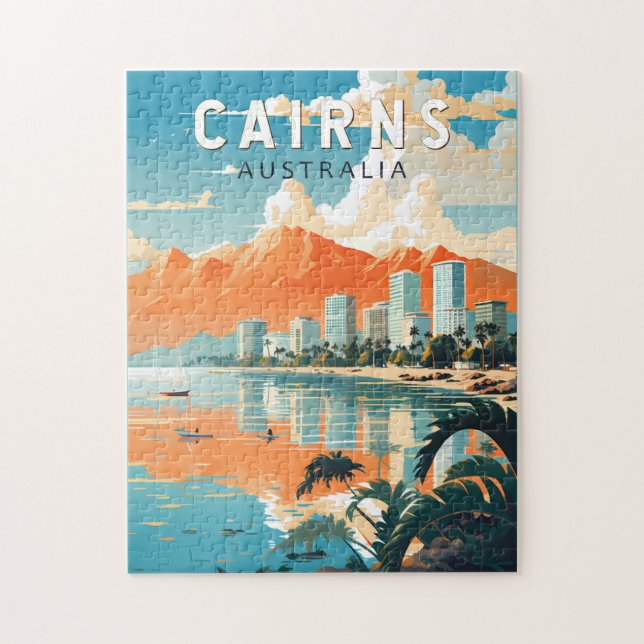 Cairns Australia Reisen Kunst Vintag Puzzle (Vertikal)