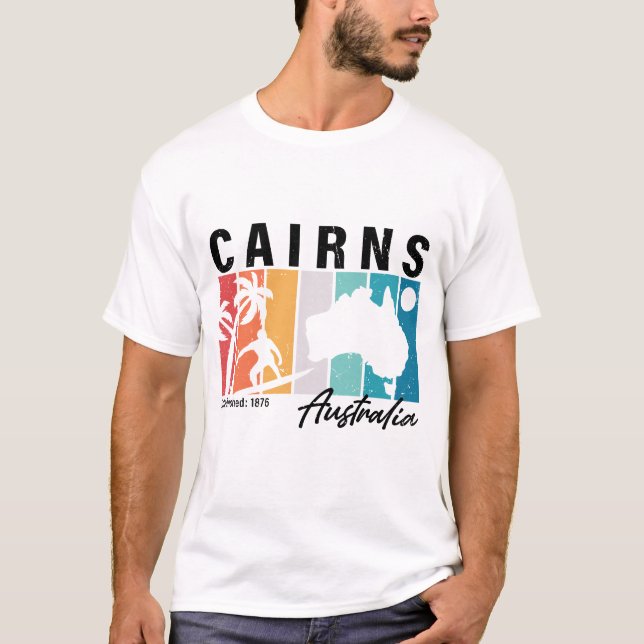 Cairns Australia Vintag Retro Souvenirs 80er T-Shirt (Vorderseite)