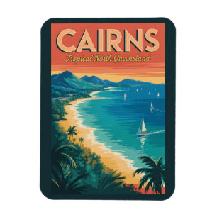 Cairns Australien Illustration Reise Kunst Vintage Magnet