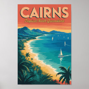 Cairns Australien Illustration Reise Kunst Vintage Poster