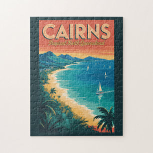Cairns Australien Illustration Reise Kunst Vintage Puzzle