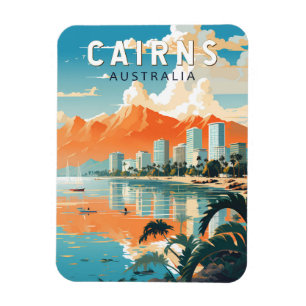 Cairns Australien Reise Kunst Vintage Magnet