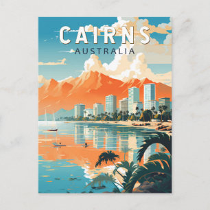 Cairns Australien Reise Kunst Vintage Postkarte