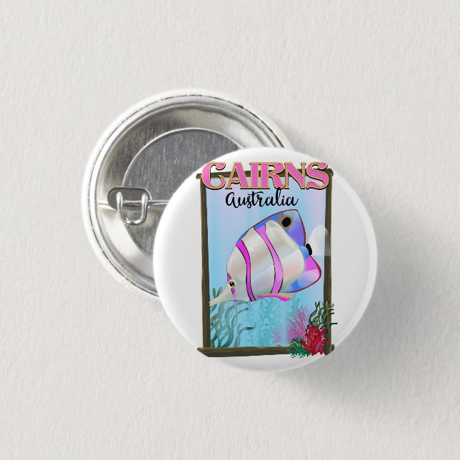 Cairns Australien Urlaubsposter Button (Vorne & Hinten)