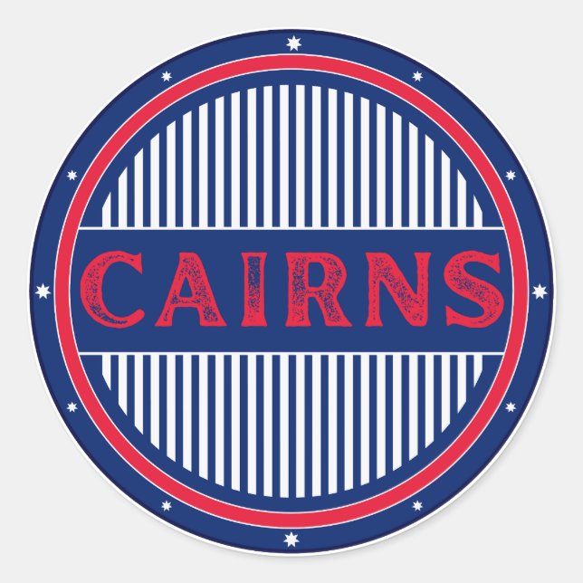 Cairns City Pride Emblem – Australian Identity Runder Aufkleber (Vorderseite)