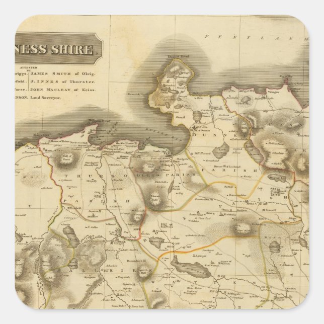 Caithness Shire Quadratischer Aufkleber (Vorderseite)