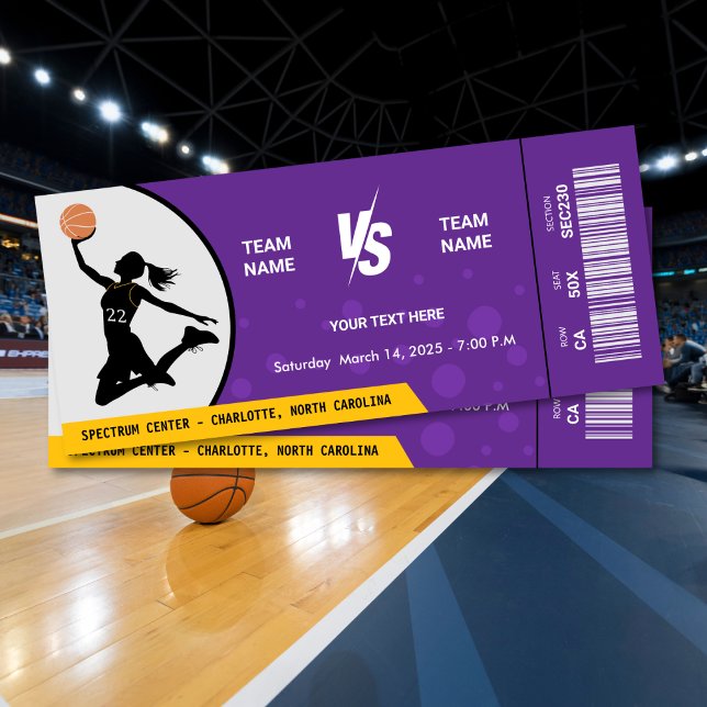 Caitlin Clark Basketball Ticket WNBA #22 Einladung (Caitlin Clark Basketball Ticket WNBA #22 Invitation)