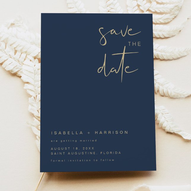 CAITLIN - Marine und Gold Save the Date Einladung (Von Creator hochgeladen)