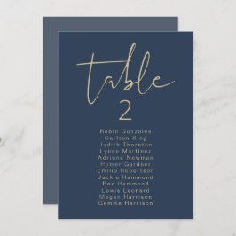 CAITLIN Modern Navy and Gold Table Cards Einladung