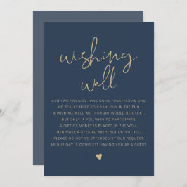 CAITLIN Modern Navy and Gold Wünschwell Sign Einladung