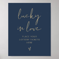 CAITLIN Moderne Marine und Gold Lucky Liebe Signat