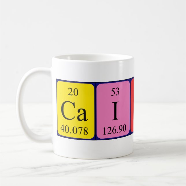 Caitlin Namen-Tasse periodischer Tabelle Kaffeetasse (Links)