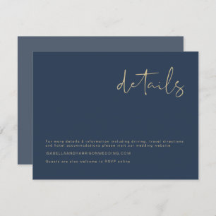 CAITLIN Navy Gold Modern Minimalistische Details C Einladung