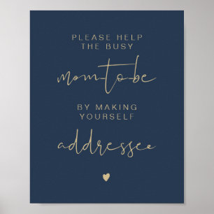 CAITLIN Navy & Gold Umschlag beschriften Schild