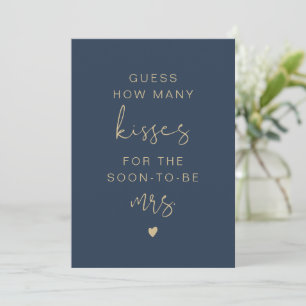 CAITLIN Navy Guess Wie viele Kisses Bridal Sign Einladung