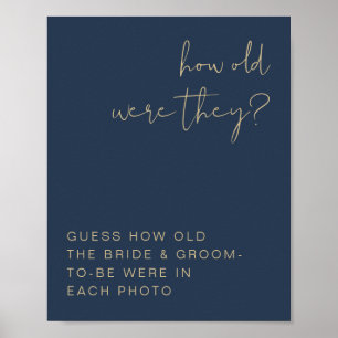 CAITLIN Navy- und Gold-How-Old-Were-They-Schild Poster