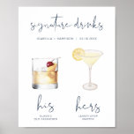 CAITLIN Navy Wasserfarbe Cocktail Signature Drink Poster<br><div class="desc">Dieses elegante, handgeschriebene, blaue Schriftart und modernes minimalistisches Design zeichnen dieses Hotel aus. Die Aquarellbilder sind handgefertigt und 15 beliebte Getränke sind hier in dieser Liste enthalten. Klicken Sie auf die Schaltfläche "Bearbeiten mit dem Design-Tool" im Bereich Personalisierung, um die darin enthaltenen Getränke anzuzeigen. Jedes Getränk ist versteckt, klicken Sie...</div>