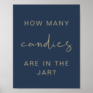 CAITLIN Navy Wie viele Candies Baby Showspiel Poster