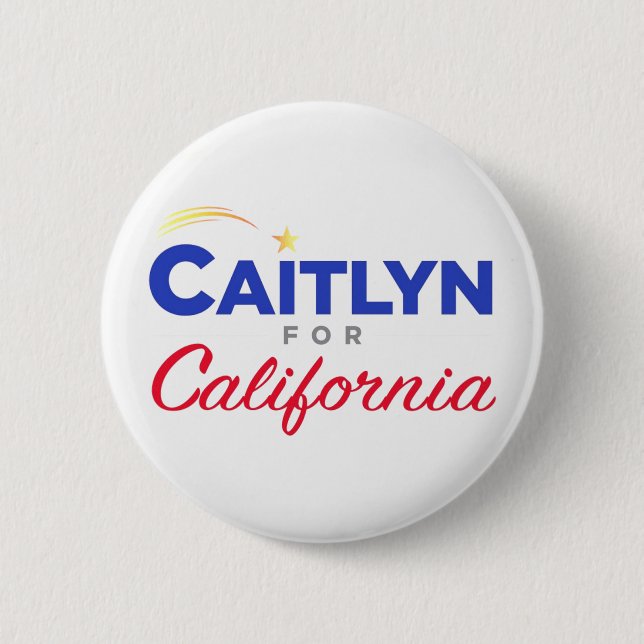 Caitlyn Jenner für Gouverneur Button (Vorderseite)